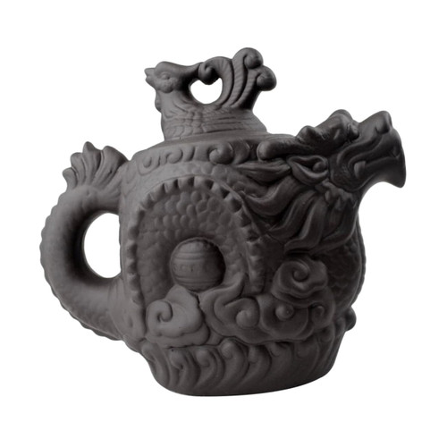 TOVINANNA 3pcs Dragon Phoenix Purple Clay Teapot Ceramic Water Boiling Pot Traditional Dragon Teapot Frog Teapot Embossed Tea Pots Porcelain Kettle Portable Dragon and Phoenix Office