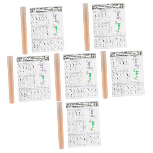 Abaodam 6 Pcs Clarinet Chord Score Clarinet Learning Book Chord Chart Beginner Clarinet Guide Clarinet Chord Chart Poster Clarinet Chord Fingering Chart Instrument Coated Paper Music