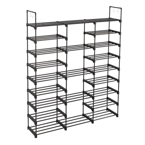 OIPL 9 Tiers Shoe Rack Storage Organizer Shoe Shelf Organizer for Entryway Holds 50-55 Pairs Shoe and Boots,Stackable Shoe Shelf with Hooks,Sturdy Large Shoe Shelf for Closet Bedroom Hallway,Black OIPL 9 Tiers Shoe Rack Storage Organizer Shoe Shelf Organizer for Entryway Holds 50-55 Pairs Shoe and Boots,Stackable Shoe Shelf with Hooks,Sturdy Large Shoe Shelf for Closet Bedroom Hallway,Black