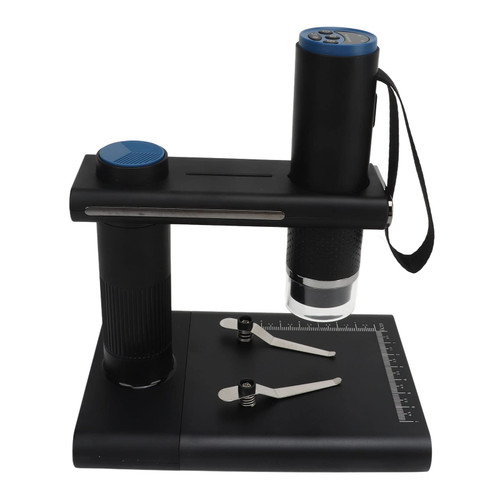 Wireless Digital Microscope, 50X-1000X Magnification HD 2MP Coin Microscope Camera Magnifier, WiFi USB Microscope Camera Handheld Microscope with Adjustable Stand for Phone Tablet (Black)
