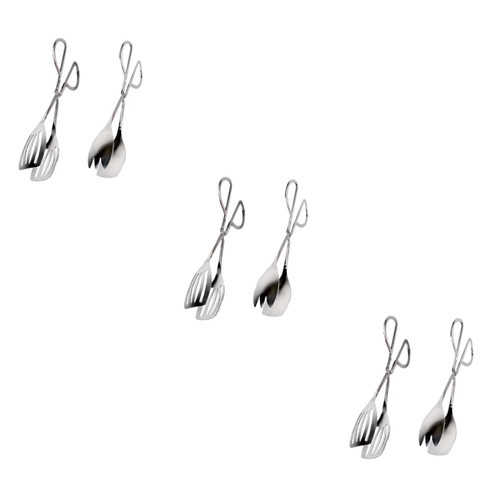 Zerodeko 6 Pcs Scissors Bread Clip Stainless Steel Buffet Clip Salad Tongs Serving Utensils Stainless Steel Barbecue Tongs Bread Tongs Grilling Tongs Appetizer Tongs Candy Tongs Cake Food