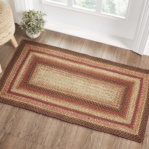 VHC Brands Ginger Spice Rug with PVC Pad, Jute Blend, Rectangle, Orange Red Tan, 27x48 inches VHC Brands Ginger Spice Rug with PVC Pad, Jute Blend, Rectangle, Orange Red Tan, 27x48 inches