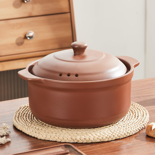 Red Zisha Unglazed Earthenware Soup Pots, Natural Terracotta Ceramic Casserole with Lids Clay Pot for Cooking (2.6QT/2.5L) Red Zisha Unglazed Earthenware Soup Pots, Natural Terracotta Ceramic Casserole with Lids Clay Pot for Cooking (2.6QT/2.5L)