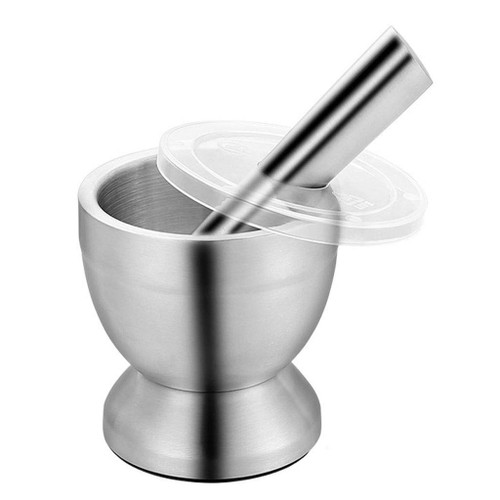 Mortar and Pestle Mortar and Enamel Set Stainless Steel Pill Crusher Food Safety Spice Grinder herb Bowl Pesto Powder Mortar and Pestle (Size : 85mm)