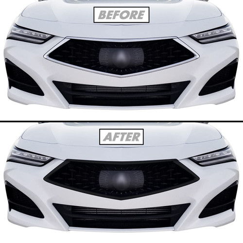 SlickMod Chrome Delete Blackout Vinyl Overlay Compatible with 2021-2022 Acura TLX Front Grill Trim (1. Front Grill Trim, Gloss Black)