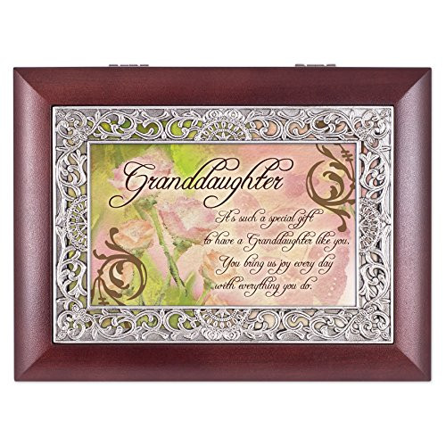 Cottage Garden Granddaughter Such a Gift Rosewood Jewelry Music Box Plays Wonderful World Cottage Garden Granddaughter Such a Gift Rosewood Jewelry Music Box Plays Wonderful World