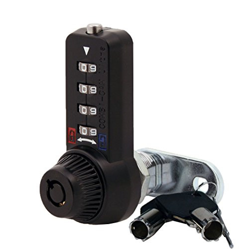Combi-Cam Ultra, 7432M-Black & Keys, Combination Cam Lock with Master Key Override, 7/8" Cylinder Length, Black Finish