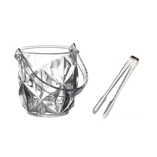 Ice Buckets For Parties,ice cube bucket,Ice Buckets Acrylic Ice Buckets for Parties 1.2 L Plastic Clear Wine Bucket with Tongs Bottle Drink Cooler Tub with Handles Ice Cube Bucket Champagne Wine Beer