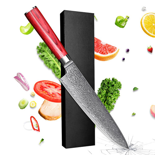 Plys Damascus Chef Knife, 8 Inch Professional Japanese Kitchen Knife?67 Layers Damascus VG10 Stainless Steel Ultra Sharp Chef's Knives for Home and Restaurants