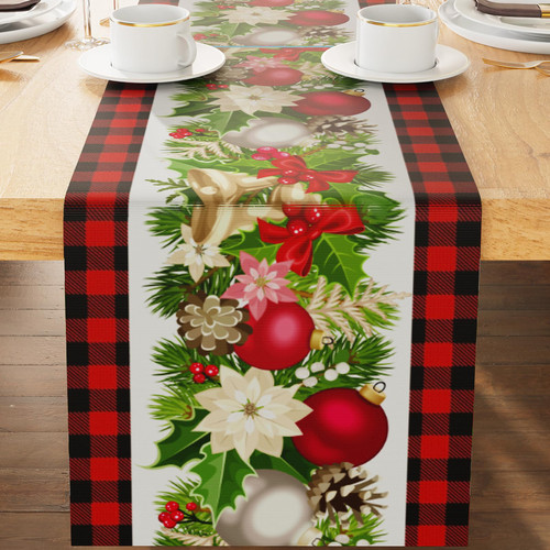 Brightown Christmas Table Runner Red and Black Buffalo Check Plaid Christmas Table Runner 72 Inches Long Seasonal Winter Christmas Xmas Holiday Farmhouse Style Table Decoration Brightown Christmas Table Runner Red and Black Buffalo Check Plaid Christmas Table Runner 72 Inches Long Seasonal Winter Christmas Xmas Holiday Farmhouse Style Table Decoration