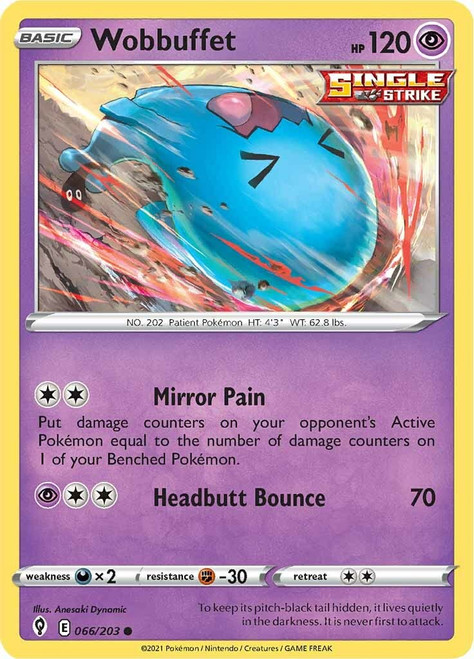 Wobbuffet - 066/203 - Common - Sword & Shield - Evolving Skies