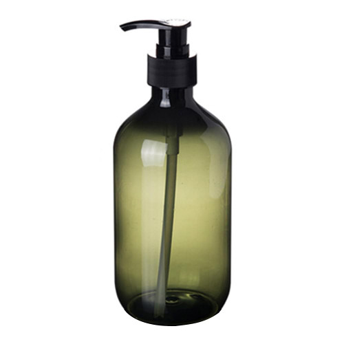 ulafbwur Clear Plastic Pump Bottle Dispenser, 300/500ml Lotion Shampoo Shower Gel Holder Soap Dispenser Empty Bath Pump Bottle Green 300ML