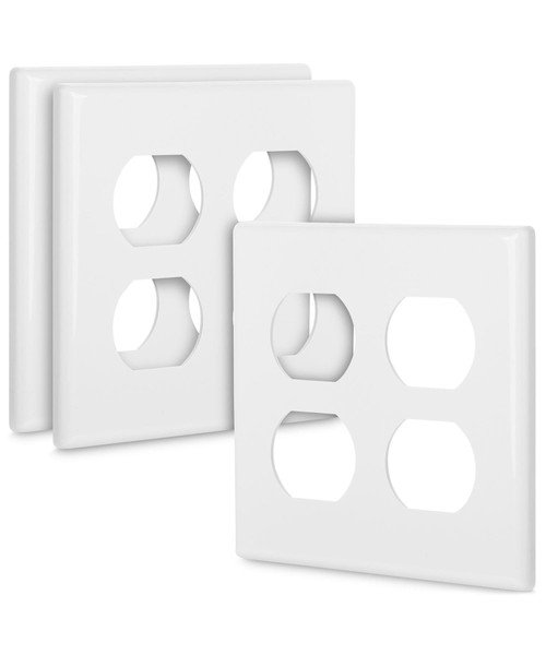 Bates- Screwless Double Duplex Outlet Covers, 3 Pack, White, 2 Gang Screwless Wall Plate Cover, Double Outlet Cover Plate, Outlet Covers Wall Plate, Electrical Outlet Cover Plates Wall Outlet Cover Bates- Screwless Double Duplex Outlet Covers, 3 Pack, White, 2 Gang Screwless Wall Plate Cover, Double Outlet Cover Plate, Outlet Covers Wall Plate, Electrical Outlet Cover Plates Wall Outlet Cover