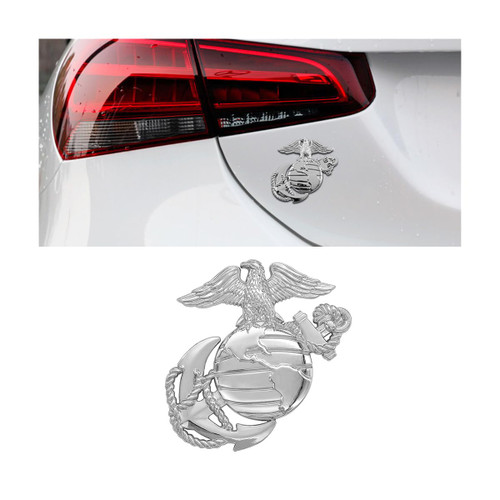 AICEL US Marine Corps Car Emblem, USMC Hawk Globe Military Anchor Badge Sticker, Universal Zinc Alloy Decorative 3D Logo Decal, Car Accessories Compatible with Truck Pickup Motorcycle