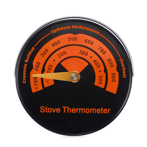 Wood Stove Top Surface Thermometer Magnetic, Magnetic Stove Meter Thermometer for Wood Burning Stoves, Gas Stoves, Pellet Stove, Flues Stove Fan