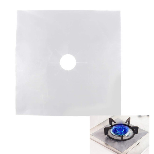 6pcs Stove Top Covers for Gas Burners, Reusable Stove Gap Burner Covers Non-Stick Stove Burner Covers Protector for Kitchen 27x27cm(Silver)