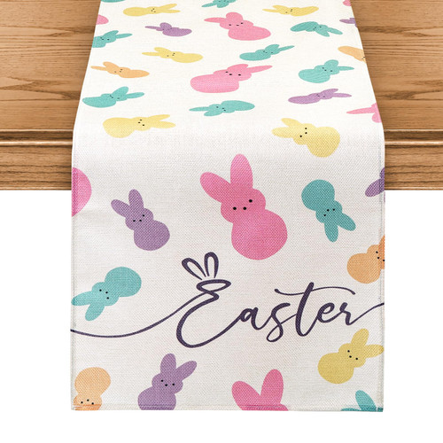 Linen Happy Easter Egg Rabbit Table Runner, Flower Bunny Ears Gnomes Table Decorations for Indoor Outdoor Home Party, Spring Summer Seasonal Buffalo Plaid Kitchen Dining Holiday Decor 13 x 72 Inch Linen Happy Easter Egg Rabbit Table Runner, Flower Bunny Ears Gnomes Table Decorations for Indoor Outdoor Home Party, Spring Summer Seasonal Buffalo Plaid Kitchen Dining Holiday Decor 13 x 72 Inch