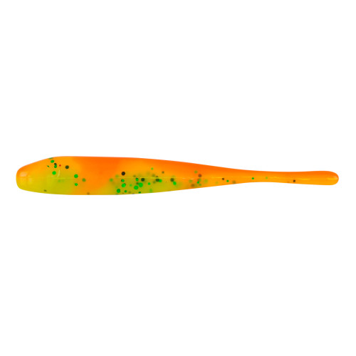 Berkley PowerBait Pro Twitchtail Minnow Fishing Bait, Chartreuse Black Fleck-Orange, 3in | 8cm, Irresistible Scent & Flavor, Realistic Profile, Ideal for Bass, Walleye, Trout and More