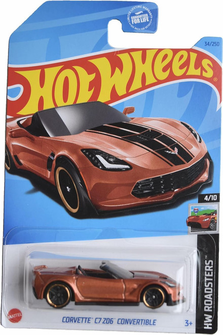 Hot Wheels Corvette C7 Z06 Convertible, HW Roadsters 4/10 [Burnt Orange] 34/250