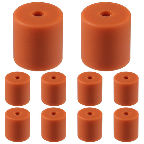 AITIAO 10Pcs 3D Printer Heatbed Silicone Leveling Column 18mm Heatbed Parts Solid Bed Mounts Stable Hotbed Heat-Resistant Silicone Buffer Compatible with CR-10 Ender 3 Bottom Connect (Brown,18mm)