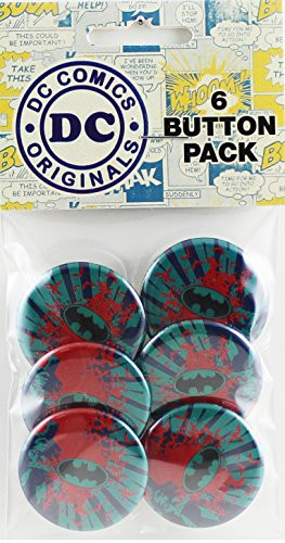 Button set DC Comics Batman with Bats 6 Individual Loose Buttons, 1.25"