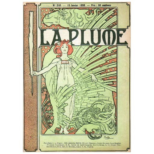 La Plume Magazine Cover Fridge Magnet, 1897 Alphonse Mucha Art Nouveau Refrigerator Magnet La Plume Magazine Cover Fridge Magnet, 1897 Alphonse Mucha Art Nouveau Refrigerator Magnet