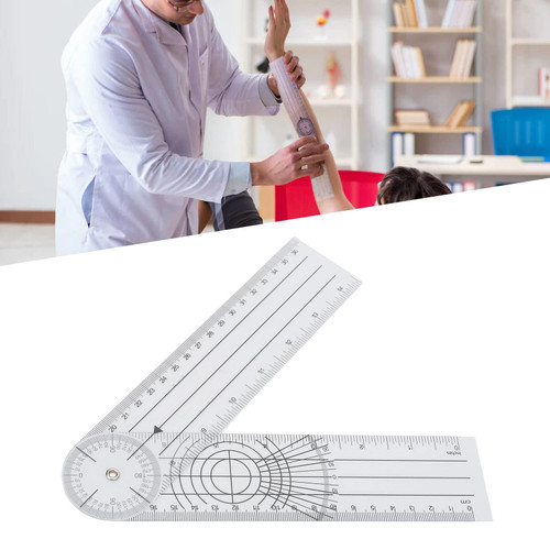 Goniometer Angle Ruler, PVC Protractor 360° Angle Transparent Joint Knife Articulated Ruler Orthopedic Angle Ruler Flexible Adjustable Geometry Measuring Tool