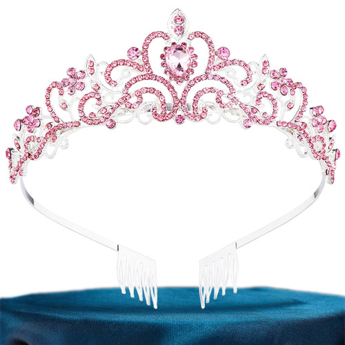 Tiara Crowns for Women,Princess Crown for Girls Crystal Queen Tiaras for Birthday Christmas Costume Bride Wedding Prom-Pink Tiara Crowns for Women,Princess Crown for Girls Crystal Queen Tiaras for Birthday Christmas Costume Bride Wedding Prom-Pink