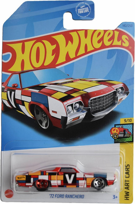 Hot Wheels '72 Ford Ranchero, HW Art Cars 9/10 [red Multi] 142/250
