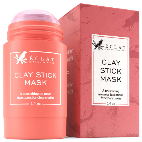 Clay Stick Mask - Poreless Deep Cleanse Mask Stick, Blackhead Remover Mask, Pore Mask, Blackhead Mask for Clearer & Hydrated Skin, Detoxifying Kaolin Clay & Caffeine - Reduce Acne & Blackheads