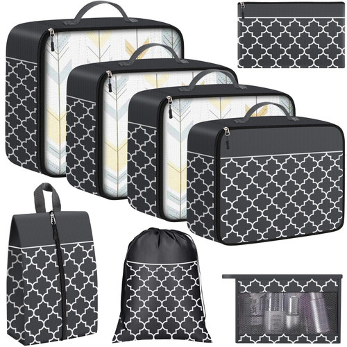 StorageRight Packing Cubes, 8 Set Suitcase Organizer Bags, Packing Cubes for Suitcases, Luggage Organizer for Travel Accessories Travel Essentials, Travel Bags Organizer for Luggage (Grey) StorageRight Packing Cubes, 8 Set Suitcase Organizer Bags, Packing Cubes for Suitcases, Luggage Organizer for Travel Accessories Travel Essentials, Travel Bags Organizer for Luggage (Grey)