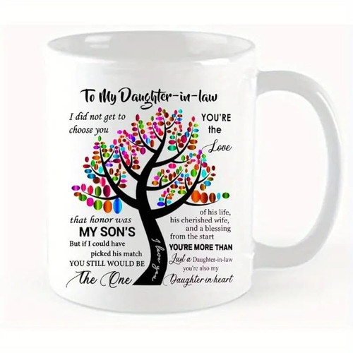 To My Daughter-In-Law Coffee Mug, Ceramic Coffee Cups, Daughter In Law Water Cups From Father In Law Mother In Law, Birthday Gifts, Holiday Gifts, Christmas Gifts, New Year Gifts To My Daughter-In-Law Coffee Mug, Ceramic Coffee Cups, Daughter In Law Water Cups From Father In Law Mother In Law, Birthday Gifts, Holiday Gifts, Christmas Gifts, New Year Gifts
