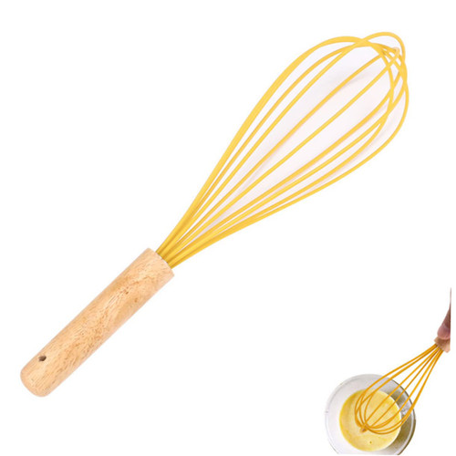 BESTOYARD 2pcs Hand Egg Whisk Egg Beater Mixer Flour Shaker Hand Mixer Egg Frother Egg Beater Whisk Silicone Whisk Silicone Stirrer Tools Scrambled Eggs Blender Stirring Rod Handheld Wooden