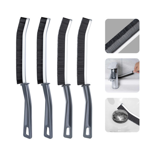 CLLIS 4 Pcs Hard Bristle Crevice Cleaning Brush,Crevice Cleaning Brushes for Household Use, Multifunctional Corner Gap Cleaning Brush Tool Grout Cleaner Brush for Kitchen Bathroom Window Hard Bristled