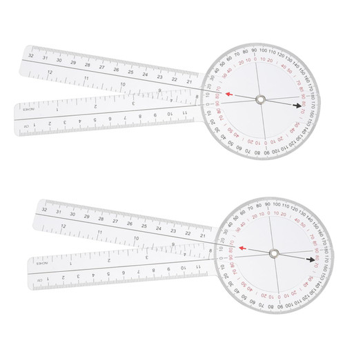 KALLORY 2pcs Angle Ruler Rotary Goniometer Angle Protractor Angle Finder Ruler Goniometer Protractor Physical Goniometer Angle Finder Protractor Major Plastic Drawing Tool to Rotate