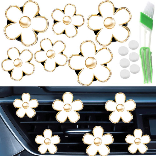 Daisy Car Decoration Flower Air Vent Clip Air Conditioning Outlet Clip Car Air Freshener Clip Car Interior Decor Charm Colorful Car Accessories for Women Interior Cute Set,White Daisy Car Decoration Flower Air Vent Clip Air Conditioning Outlet Clip Car Air Freshener Clip Car Interior Decor Charm Colorful Car Accessories for Women Interior Cute Set,White
