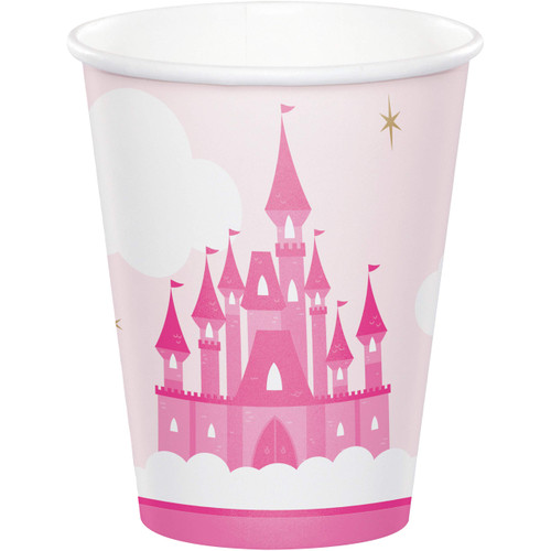 Pink Castle Disposable Paper Cups, 8 oz. - 8 Pcs.