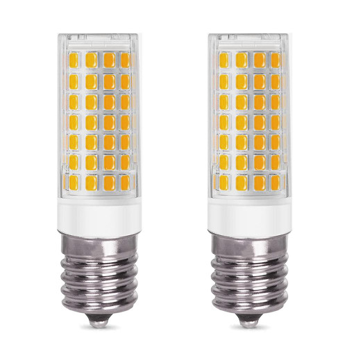 Fglyniy E17 LED Bulb Dimmable, Microwave Oven Bulbs, Warm White 3000K, 7W (75W Halogen Replacement) 700LM 120V E17 Intermediate Base Light Bulb for Stove Top, Appliance, Range Hood, 2 Pack