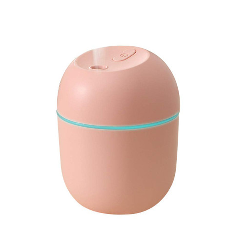 Mini Humidifier Portable USB Personal Desktop Humidifier, Home Bedroom Silent Spray Large Mist Mini Atomizer, 2 IN 1 Color Mini Humidifier for Car Office Home Travel (A-Pink)