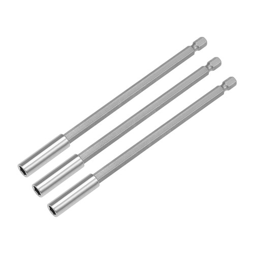 uxcell 3 Pcs 1/4 Inch Hex Shank by 6 Inch Magnetic Bit Holder Extension, Quick Release Screwdriver Drill Bit Power Tool