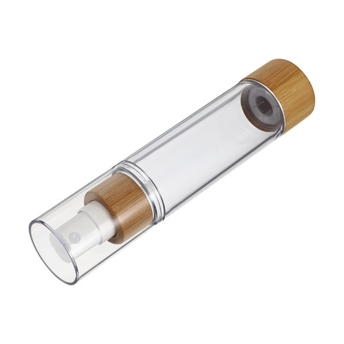 Healifty 1pc Bamboo Spray Bottle Clear Container Vacuum Container Terrarium Mini Perfume Bottle Glass Containers Mini Spray Bottle Glass Dispenser Abs Travel Lotion Bottle