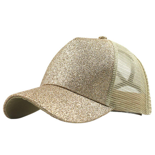 lingding Trucker Buns Hat Messy Unisex Visor Baseball Glitter Plain Cap Ponytail Baseball Caps Choir Hats Gold
