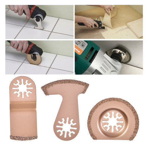 Oubit Oscillating Saw Blades, 3-Piece Oscillating Saw Blades Oscillating Segmented Multi-Tool Carbide Saw Blades Oscillating Tool Blades for Polishing Cement