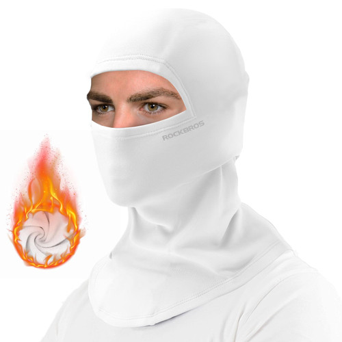 ROCKBROS Cold Weather Balaclava Ski Mask for Men Windproof Thermal Winter Scarf Mask Women Neck Warmer Hood for Cycling (White) ROCKBROS Cold Weather Balaclava Ski Mask for Men Windproof Thermal Winter Scarf Mask Women Neck Warmer Hood for Cycling (White)