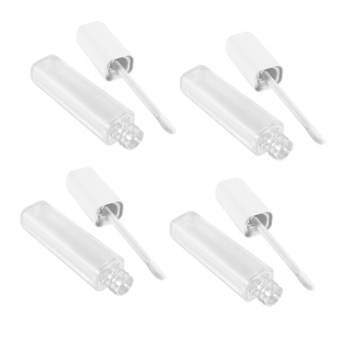 Ipetboom 4 Pcs 6ml Lip Glaze Empty Bottle Lip Salve Refillable Lip Gloss Lip Gloss Bottle Container Clear Empty Tube Empty Lip Gloss Bottles Ph Lipstick Lip Balm Tube White Plastic Matte