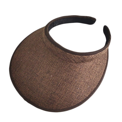 Sun Visor Hats Women Men Wide Brim Summer Beach Cap Golf Tennis Running Visor Hats Brown