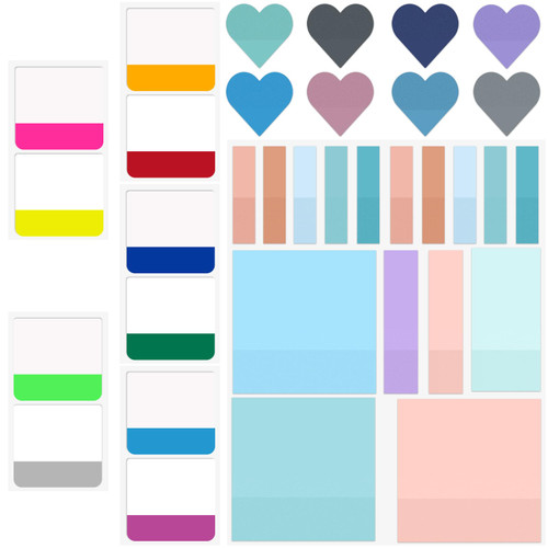 Transparent Sticky Notes, 860 Pcs Waterproof Clear Sticky Notes, Clear Notes Transparent for Bible Study Supplies, Office School Supplies, Book Annotation