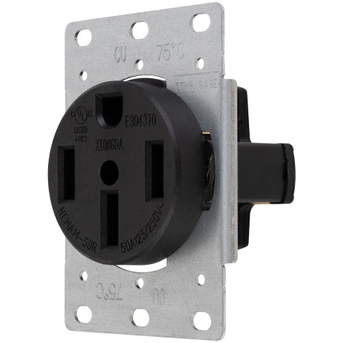 BlueStars NEMA 14-50R Flush Mounting Receptacle, 50A 125/250V 3 Pole 4 Wire Straight Blade Outlet Used for Stove Range Oven EV Dryer Generators, UL Listed BlueStars NEMA 14-50R Flush Mounting Receptacle, 50A 125/250V 3 Pole 4 Wire Straight Blade Outlet Used for Stove Range Oven EV Dryer Generators, UL Listed