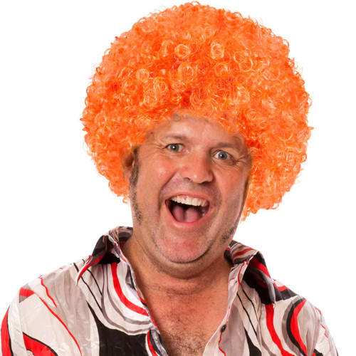 Unisex Short Fluffy Afro Wigs-Women Men Kinky Curly Disco Hippie Wig for Costume Cosplay Halloween Christmas Party (Orange)