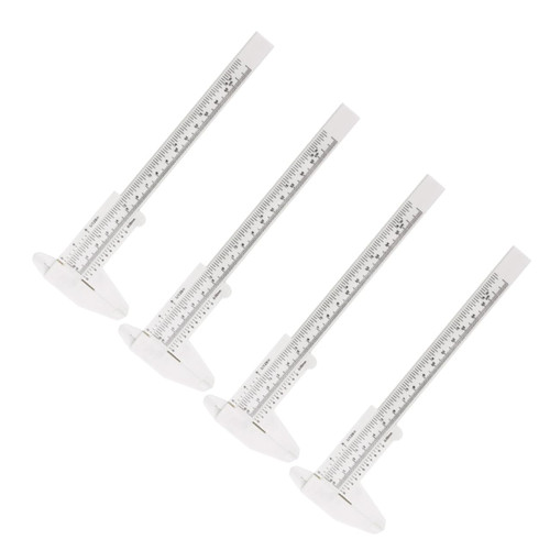 4pcs Vernier Caliper Pocket Vernier Scale Gauge Caliper Ruler Vernier Scale Calipers Digital Calipers Mini Caliper Dial Calipers Tool White Metal